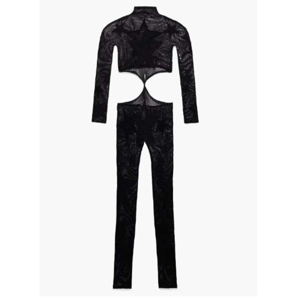 Savage X Fenty Black Shining Star Bodystocking Twist Catsuit Fishnet One Size - Picture 2 of 7